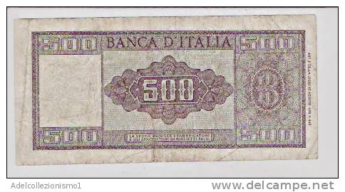 1757)splendida Banconota Da 500£ Onata Di Sighe Del 10-2-1948 Varietà Manca Un Passaggio Di Colore - 500 Lire