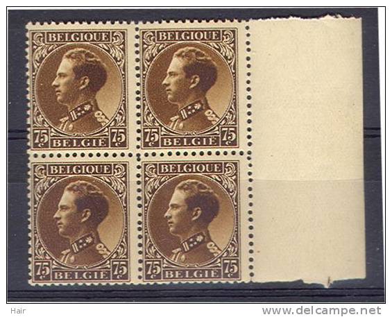 Belgique 402 ** Bloc De 4 - 1934-1935 Leopold III