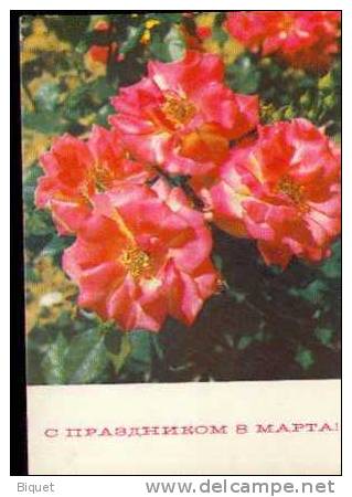 Bel Entier Carte Postale Russe Sur Les Roses (24) Pour Les Voeux - Rosas