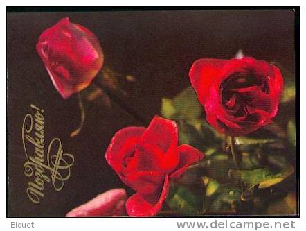 Bel Entier Carte Postale Russe Sur Les Roses (31) Carte De Voeux - Rosas