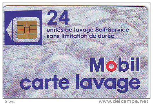 CARTE LAVAGE MOBIL 24 UNITES BON ETAT - Car Wash Cards