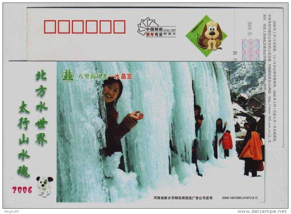 Crystal Palace,stalactite Of Snow,China 2006 Baligou Landscape Advertising Pre-stamped Card - Climate & Meteorology