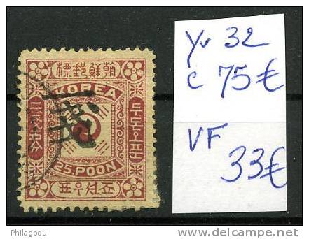 COREE  Yvert 32 Ø   Used   VF  Cote 75E - Corea (...-1945)