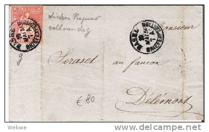 CH037/ - SCHWEIZ - Strubel 15 Rp. Dickes Papier, Vollrandig, Basel 1859 - Covers & Documents