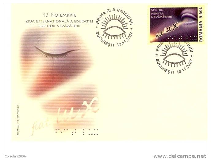 Romania 2007 / Support For The Blind / Fdc - Handicap