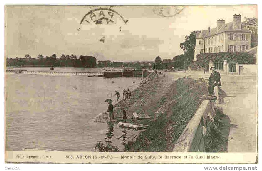 94  ABLONS  Manoir De Sully  Barrage  Quai Magne     Animée - Ablon Sur Seine