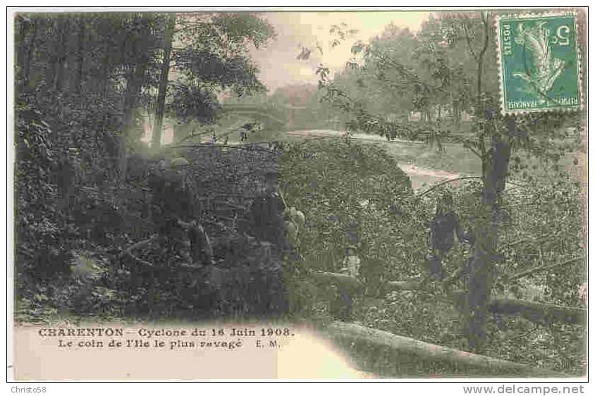 94  CHARENTON   Cyclone Du 16 Juin 1908  Coin De L'ile Animée - Charenton Le Pont