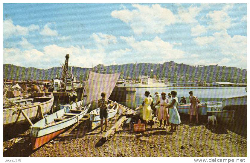 FISHING CANOES AND CRUISE SHIP IN CASTRIES HARBOUR - Bermudes