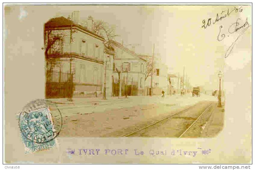 94  IVRY  PORT  Le Quai D'Ivry  Carte Photo - Ivry Sur Seine