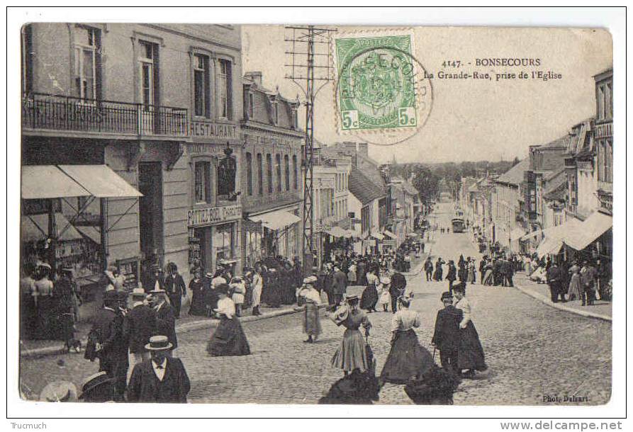 C1892 - BONSECOURS - La Grande-Rue, Prise De L' Eglise - Péruwelz