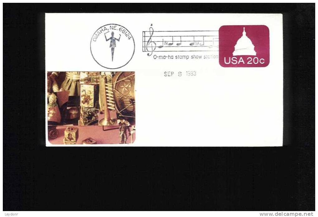 Omaha NE, 68124 - Omaha Stamp Show Station  - Sep 3, 1983 - Schmuck-FDC