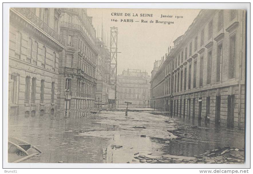 PARIS - Crue De La Seine Janvier 1910 : Rue De Bourgogne. ELD N° 224 . - Inondations