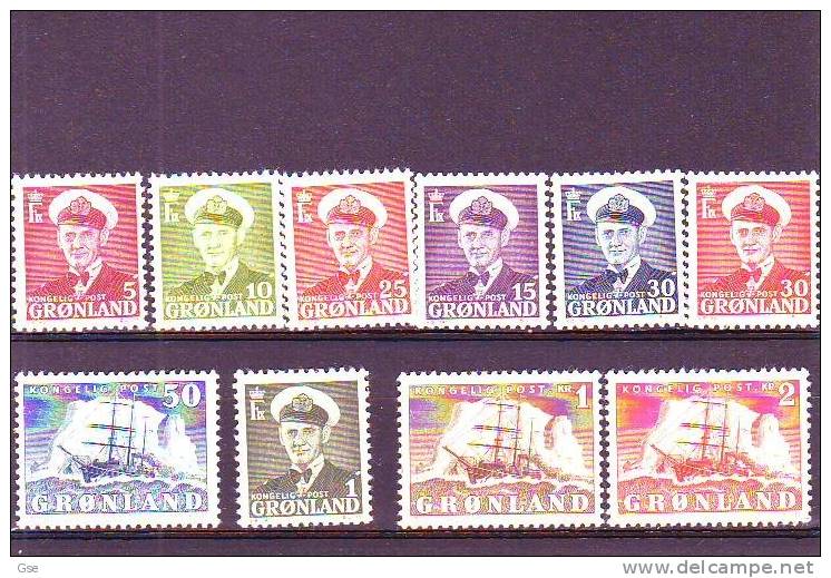 GROENLANDIA 1950-1959 - Yvert 19/26** - Serie Corrente (manca Il # 27) - Unused Stamps