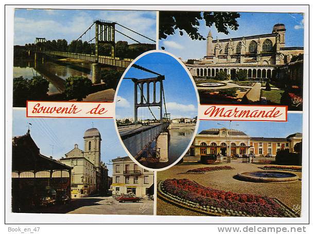 {19985} 47 Lot Et Garonne Souvenir De Marmande , Multivues ; Pont , Marché , Gare , Eglise - Marmande