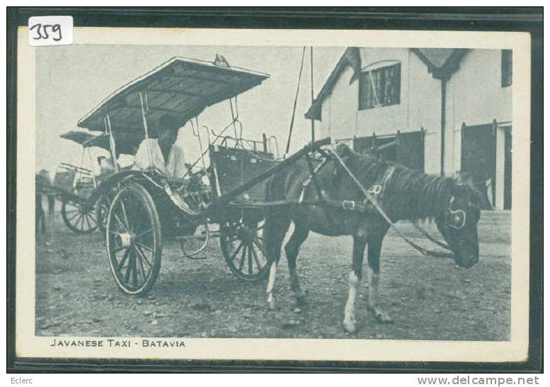 JAVA - JAVANESE TAXI - BATAVIA - ( GROS AMINCI DANS UN COIN, PAS VISIBLE DEPUIS LE DEVANT ) - Otros & Sin Clasificación