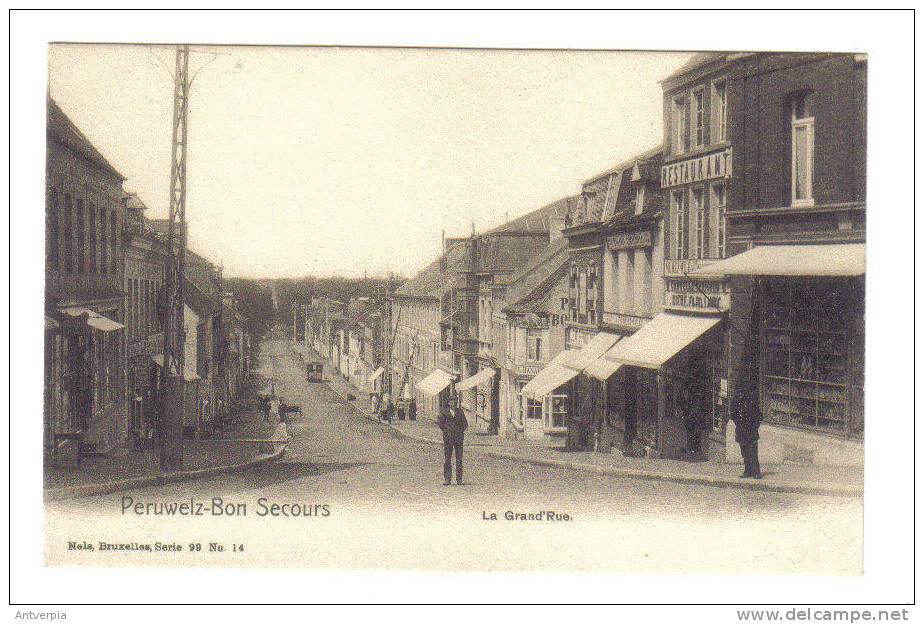 PERUWELZ-BON SECOURS La Grand Rue (carte Vierge) Nels Serie 99 N°14 - Péruwelz
