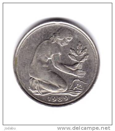50 Pfenning 1989f               Allemagne - 50 Pfennig