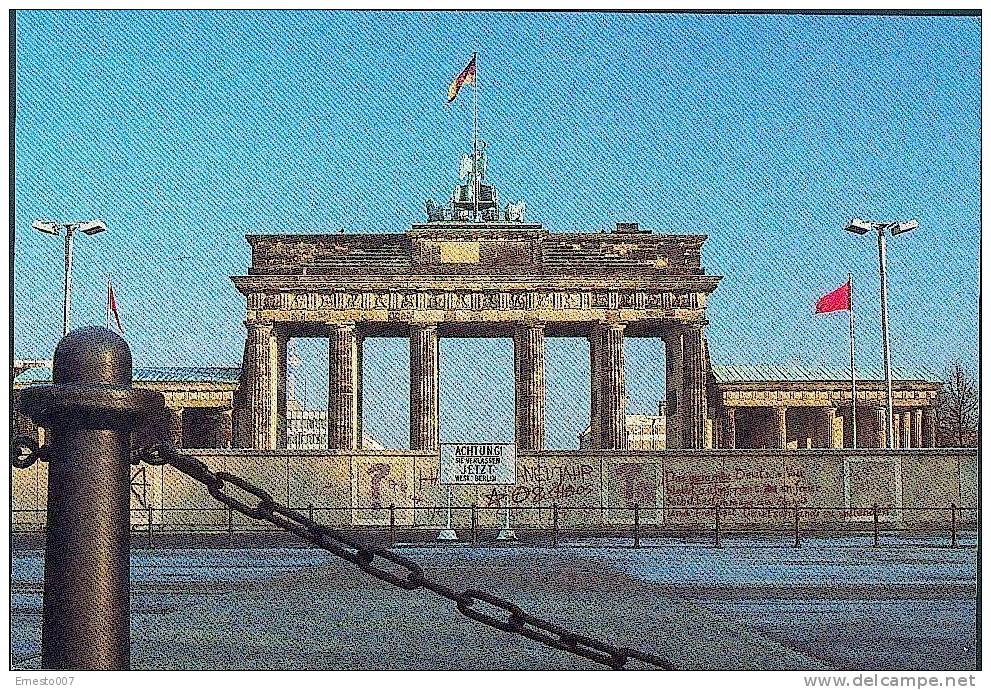 Postcard: Berlin, Brandenburger Tor With The Wall, Not Used - Look At Picture - - Berlijnse Muur
