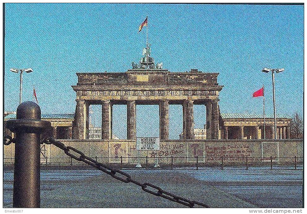 Postcard: Berlin, Brandenburger Tor With The Wall, Not Used - Look At Picture - - Mur De Berlin