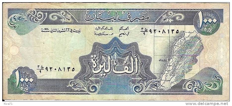 1000 Livres  "LIBAN" 1992  Bc 62 - Libanon