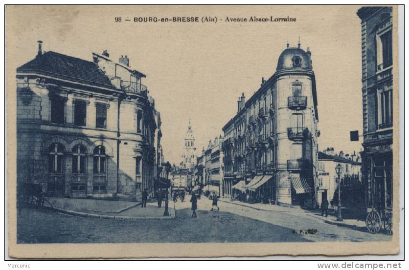 01 - Bourg-en-Bresse -Avenue Alsace-Lorraine - Carte Animée - Trévoux