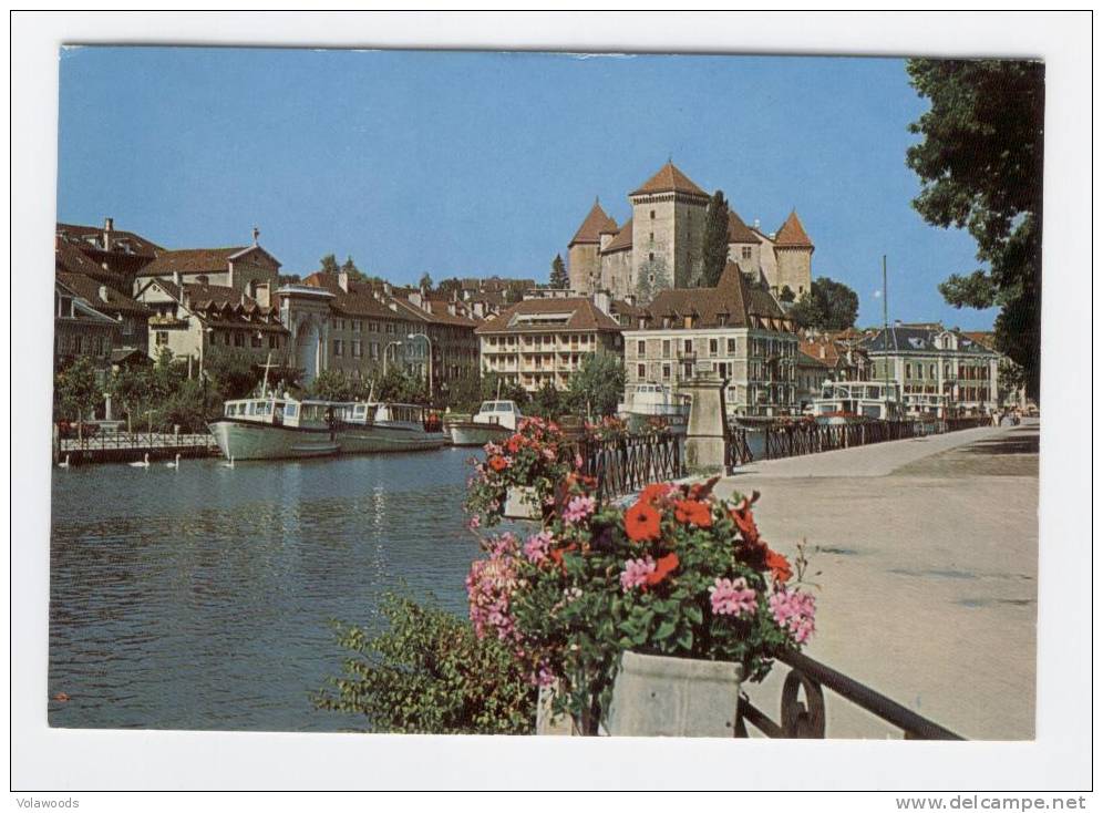 Francia - Cartolina Usata Di Annecy (Haute Savoie) - Il Porto E Il Castello - - Annecy