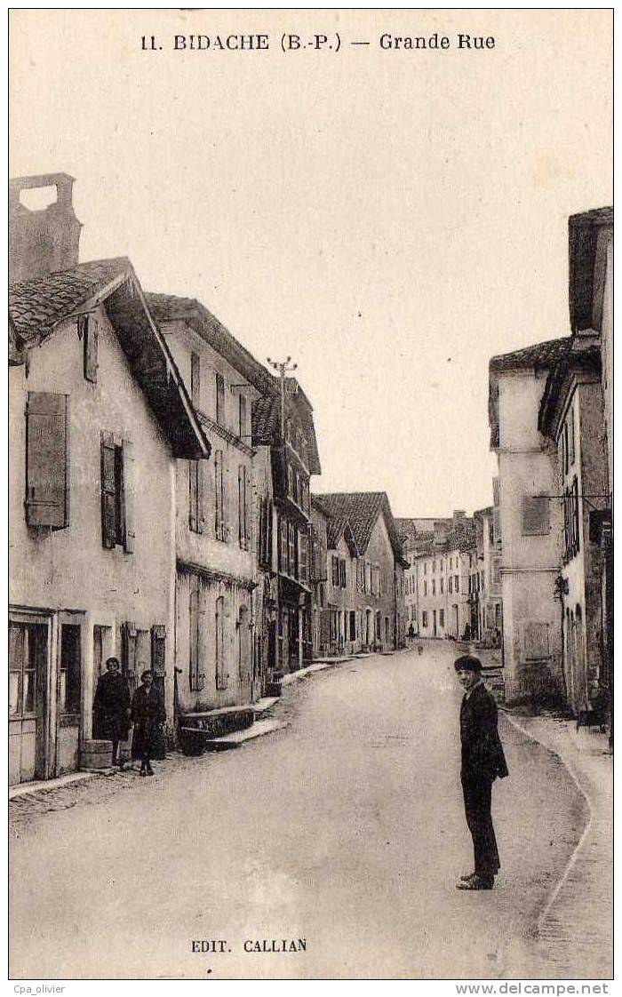 64 BIDACHE Grande Rue, Animée, Ed Callian 11, 192? - Bidache