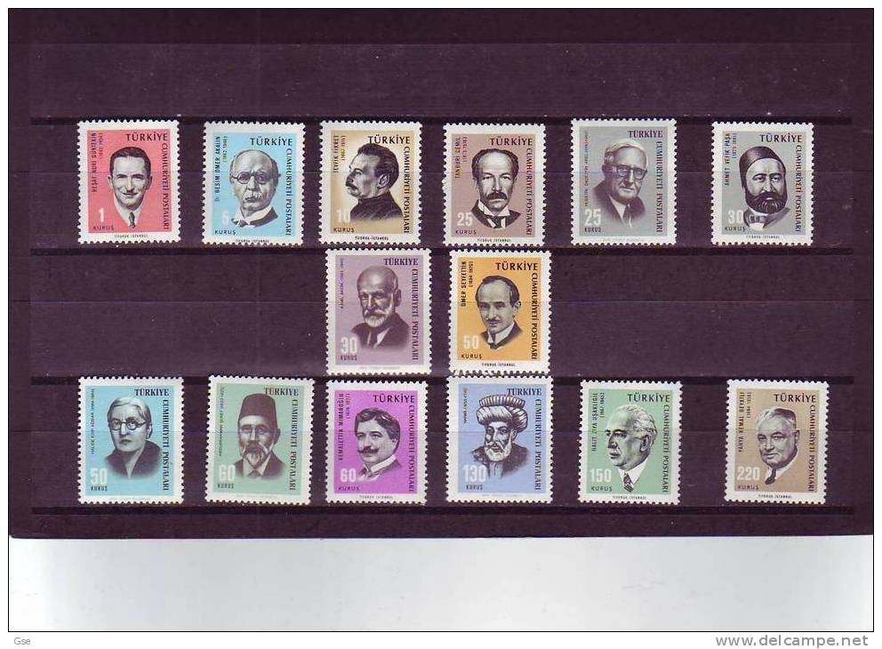 TURCHIA 1965-66 - Yvert 1755/68** - Serie Corrente - Unused Stamps