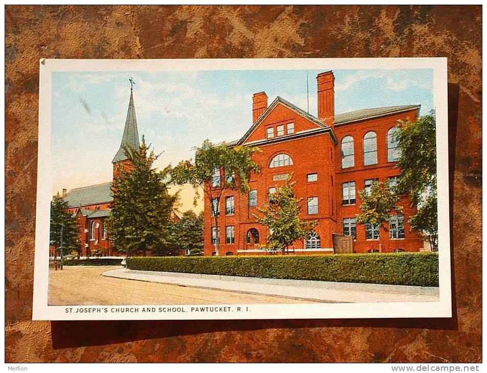 Pawtucket St Joseph Church And School, Rhode Island    Cca 1940  EF  D9862 - Pawtucket