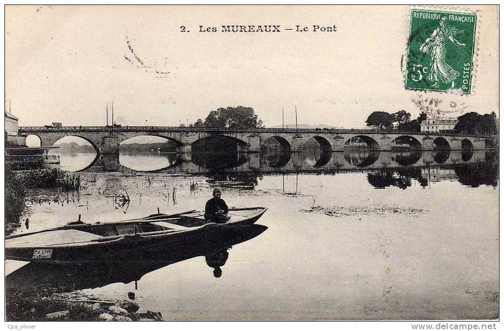 78 LES MUREAUX Bords De Seine, Pont, Animée, Barque, Ed CM 2, 1910 - Les Mureaux