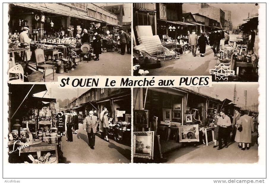 93 Saint OUEN  CPSM Le Marché Aux Puces Belles Animations De Stands - Saint Ouen
