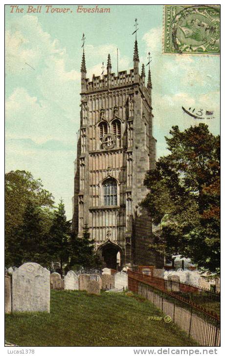 EVESHAM / THE BELL TOWER  / TRES JOLIE CARTE 1917 - Sonstige & Ohne Zuordnung