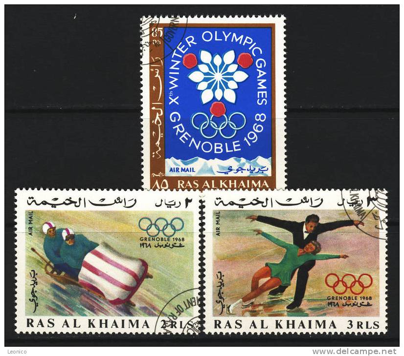 RAS AL KHAIMA 1967 / Mi: 214-16 / Z 144. - Inverno1968: Grenoble