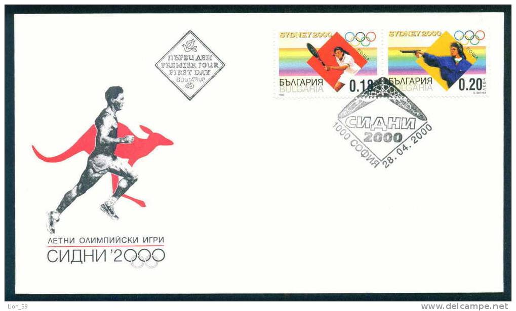 FDC 4453 Bulgaria 2000 / 4 Olympic Games, Sydney Australia / Pistol-shoot  / Olympische Sommerspiele, Sydney - Waffenschiessen