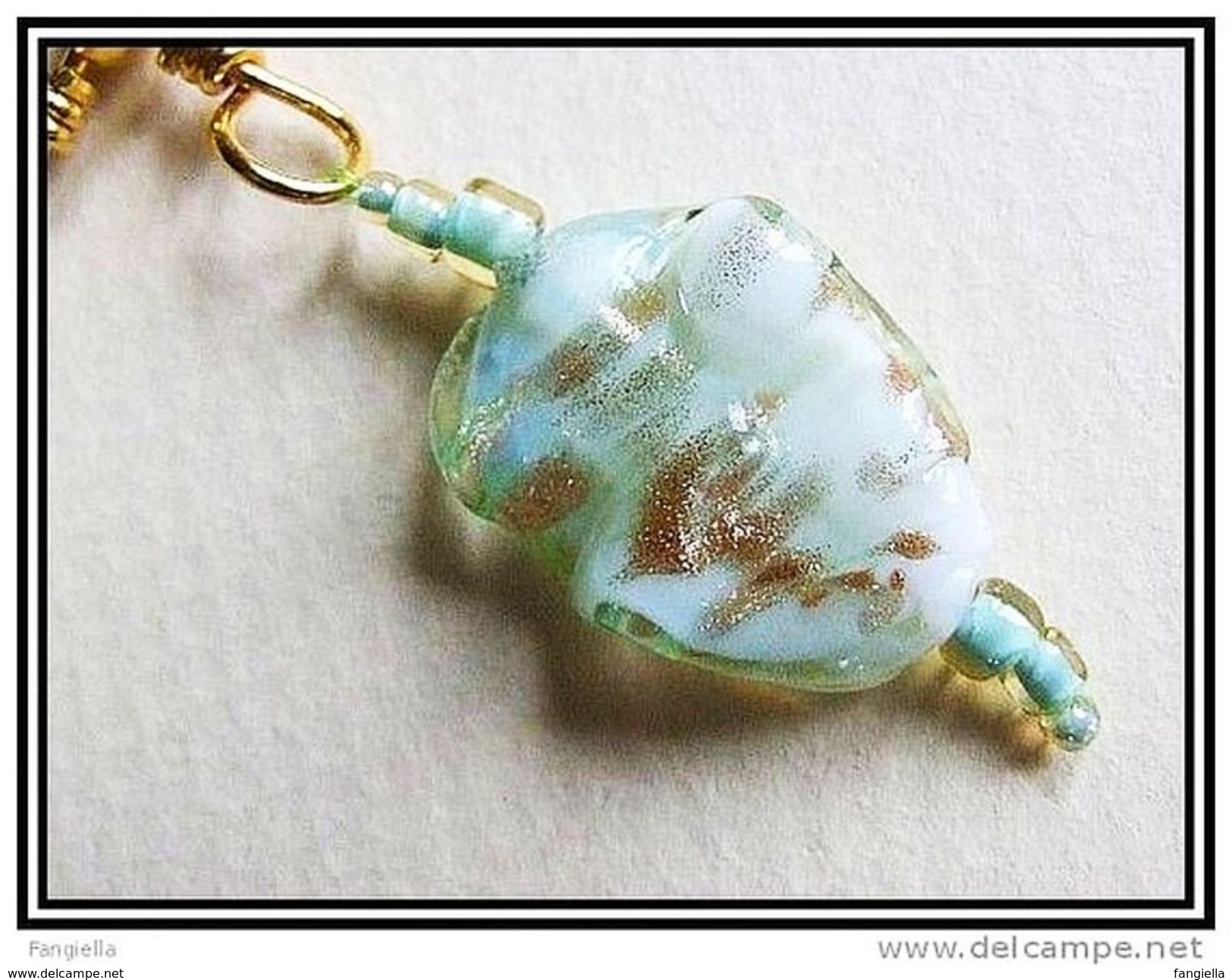 Collier Artisanal Vert D'eau - Perles à La Lampe Et Dégradé De Perles Japonaises Miyuki- Accessoires Plaqués Or - 49cm - Necklaces/Chains
