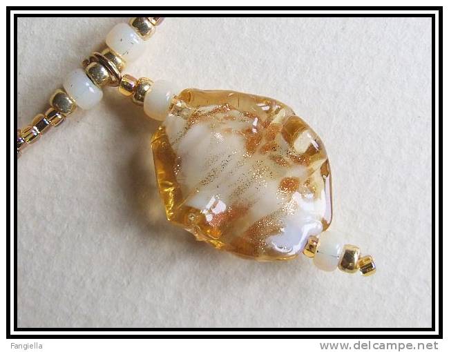 Collier Artisanal - Perles à La Lampe Cuivrées Et Dégradé De Miyuki - 49cm + Chaînette De Réglage - Colliers/Chaînes