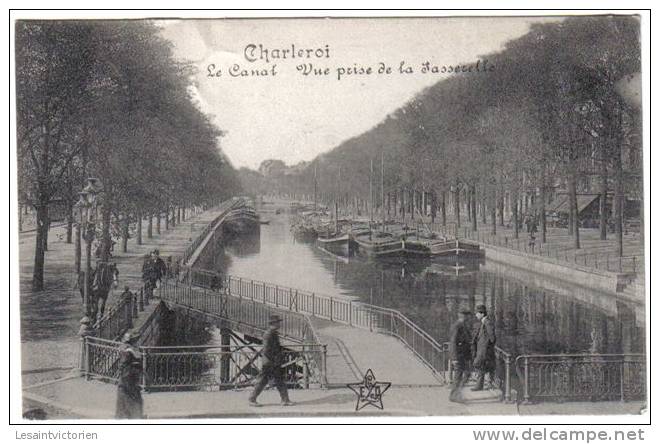 CHARLEROI CANAL PENICHES VUE PRISE DE LA PASSERELLE - Charleroi