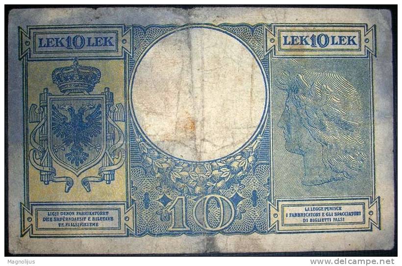 Banknote,paper Money,Albania,Shqipnis,10 Lek,dim.98x62mm. - Albanie