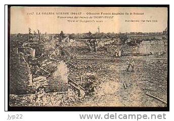 Jolie CP Ancienne 80 Panorama Des Ruines De Dompierre Offensive Franco-anglaise De La Somme - écrite Ed Baudinière 1103 - Autres & Non Classés