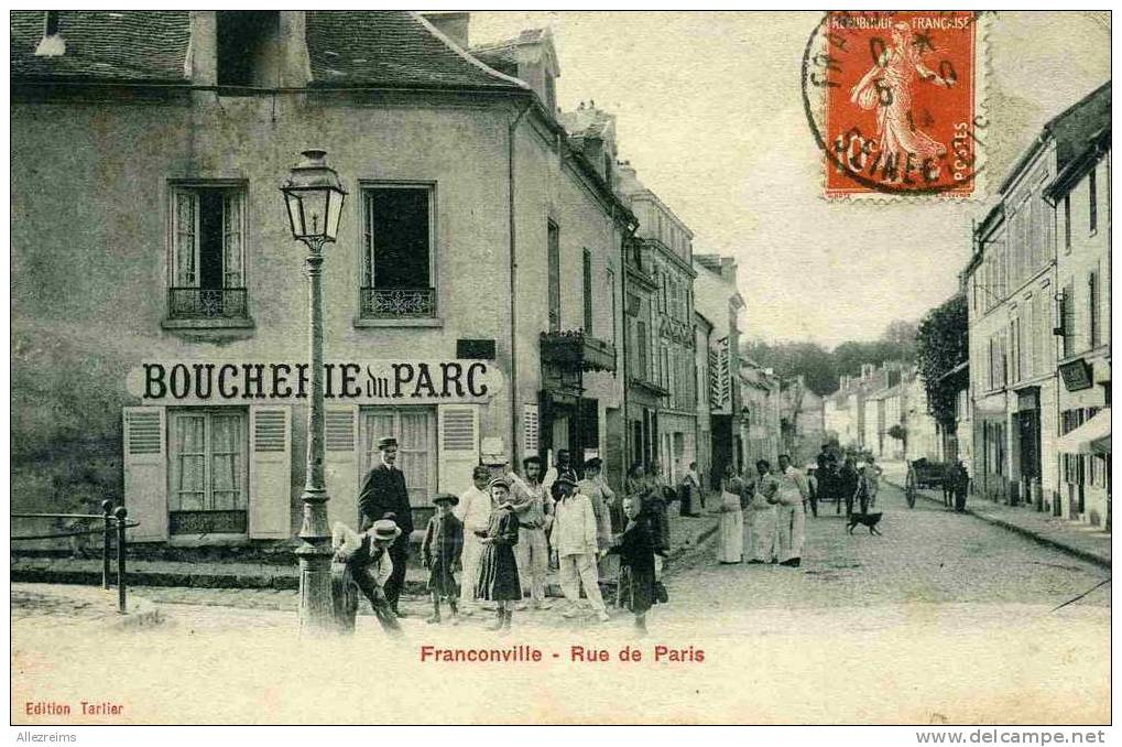 CPA 95 : FRANCONVILLE  Rue De Paris Trés Animée  A VOIR  !!! - Franconville