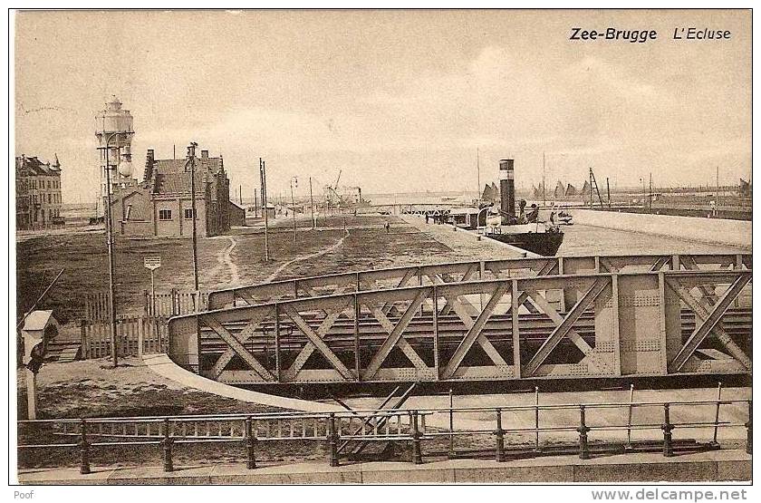 Zeebrugge : Sluis Met Boot En Watertoren 1911 - Zeebrugge