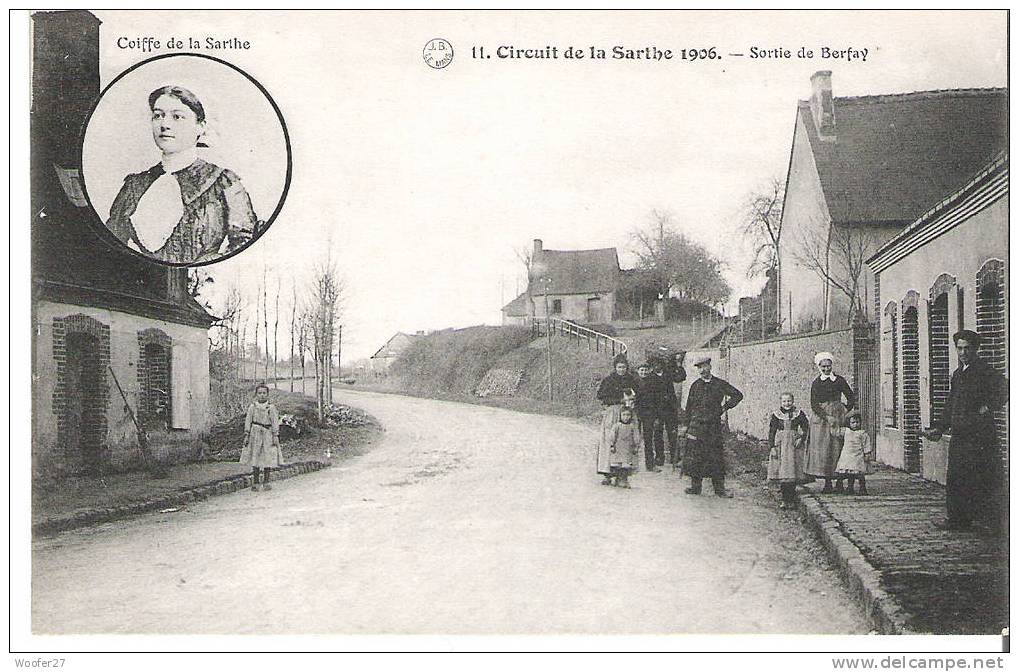 CIRCUIT DE LA SARTHE 1906 , Sortie De BERFAY - Le Mans
