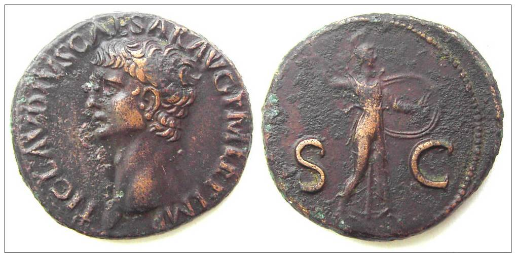 VdW I4712 - CLAUDE / CLAUDIUS AS Avec MINERVA - PORTRAIT FABULEUX!!!! - Les Julio-Claudiens (-27 à 69)