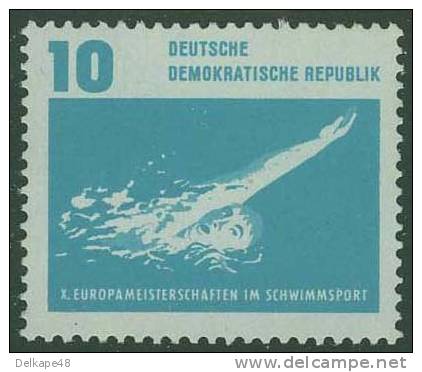 DDR Germany 1962 Mi 908 ** Back Stroke / Rückenschwimmen -  Schwimm-Europameisterschaften, Leipzig - Zwemmen