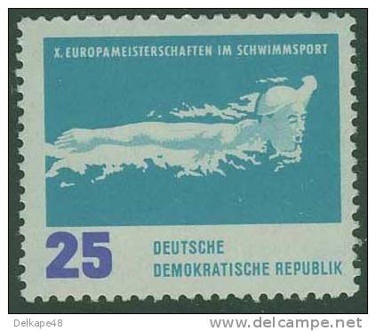 DDR Germany 1962 Mi 910 ** Butterfly Stroke / Delphinschwimmen - Schwimm-Europameisterschaften, Leipzig - Schwimmen