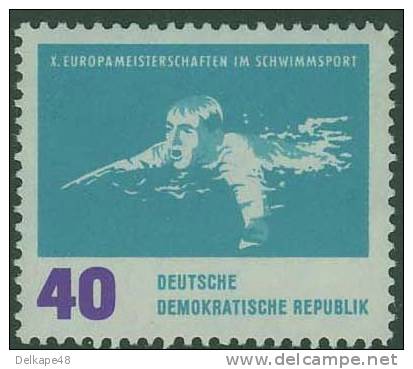 DDR Germany 1962 Mi 911 ** Breast Stroke / Brustschwimmen -  Schwimm-Europameisterschaften, Leipzig - Nuoto