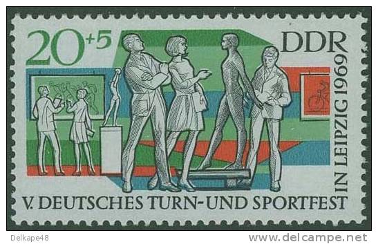 DDR Germany 1969 Mi 1486 ** "Sport Art Exhibition" - Gymnastics And Athletic Meeting, Leipzig / Ausstellung - Gymnastique