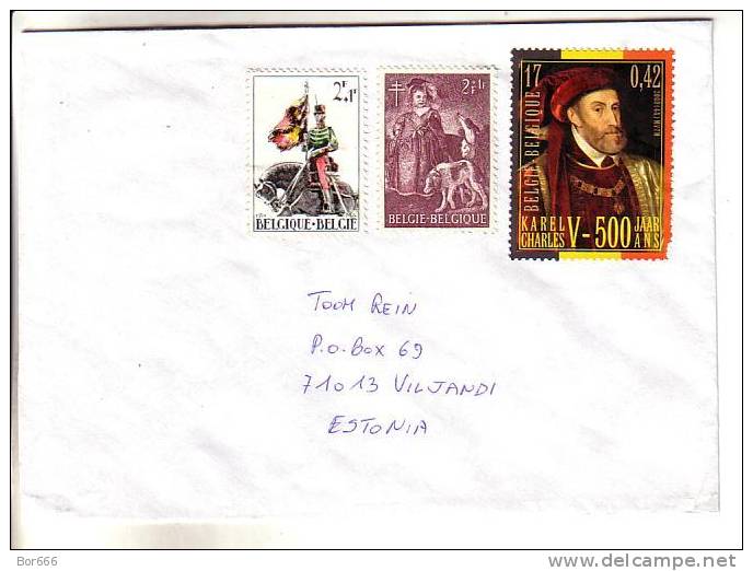 GOOD Postal Cover BELGIUM To ESTONIA 2000 - Nice Stamped: Uniforme; King; Child & Dog - Covers & Documents