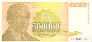 YOUGOSLAVIE   500 000 Dinara  Daté De 1994   Pick 143a   *****BILLET  NEUF***** - Yougoslavie
