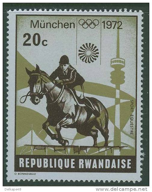 Ruanda Rwanda 1972 Mi 521 YT 485 ** Horse Jumping / Springreiten / Equestrianism- Olympic Games Munchen 1972 - Verano 1972: Munich